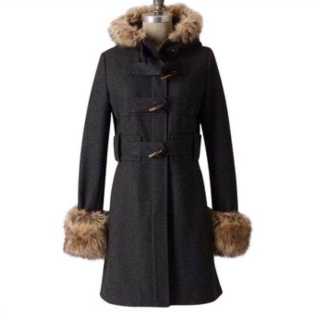 Anthropologie grey wool coat